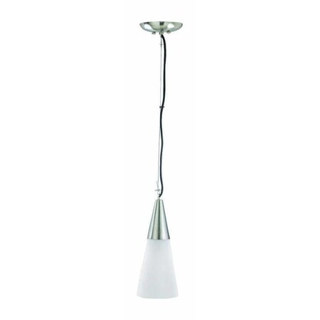 Lite Source Steel Frost Glass Functional Single Light Mini Pendant LS-1094FROST
